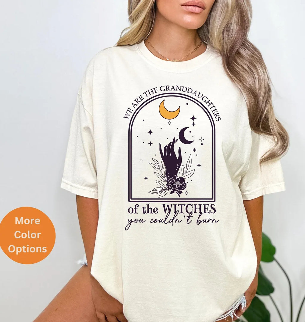 Granddaughters of Witches You Couldn't Burn Comfort Colors T-Shirt alternate product view.