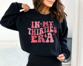 Black Crewneck sweatshirt with In My Thirties Era design, alternate product view.
