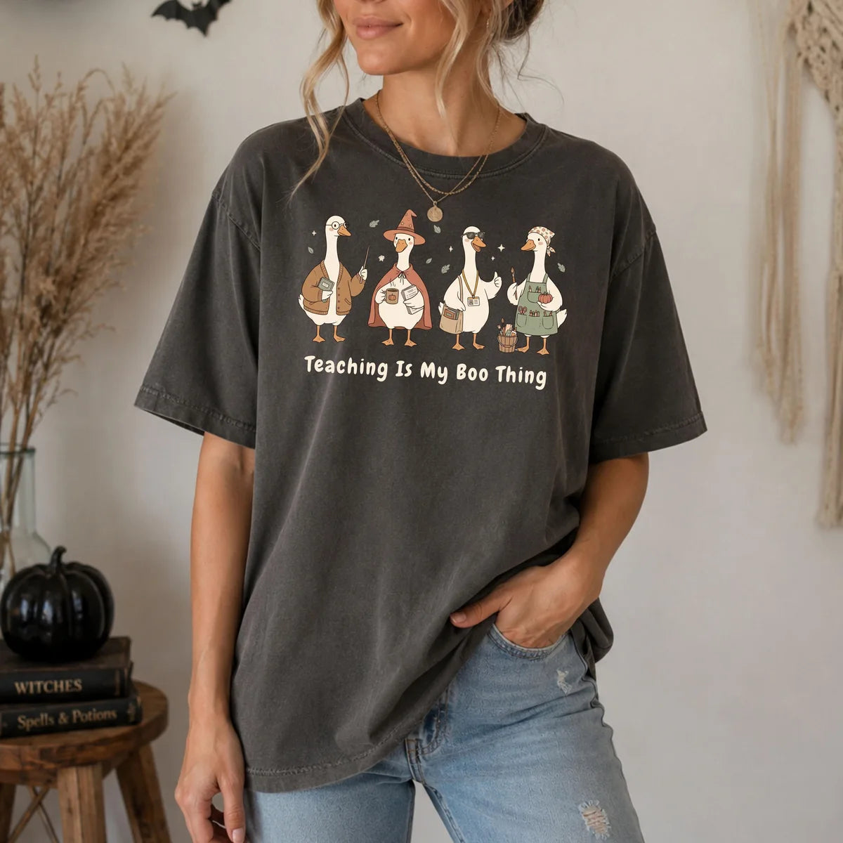 Comfort Colors 1717 T-shirt with Teaching Is My Boo Thing design alternate view