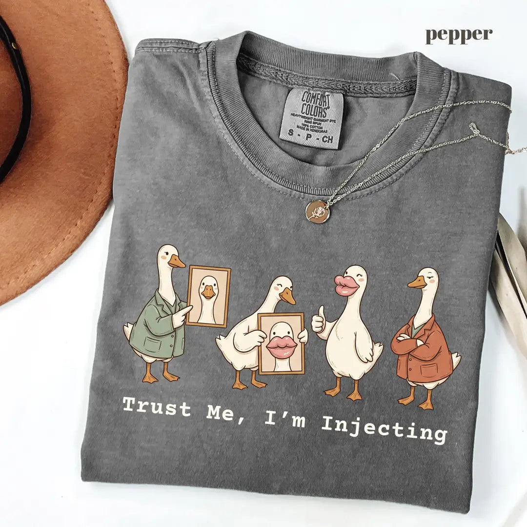 Pepper Comfort Colors 1717 T-shirt with Trust Me Im Injecting design