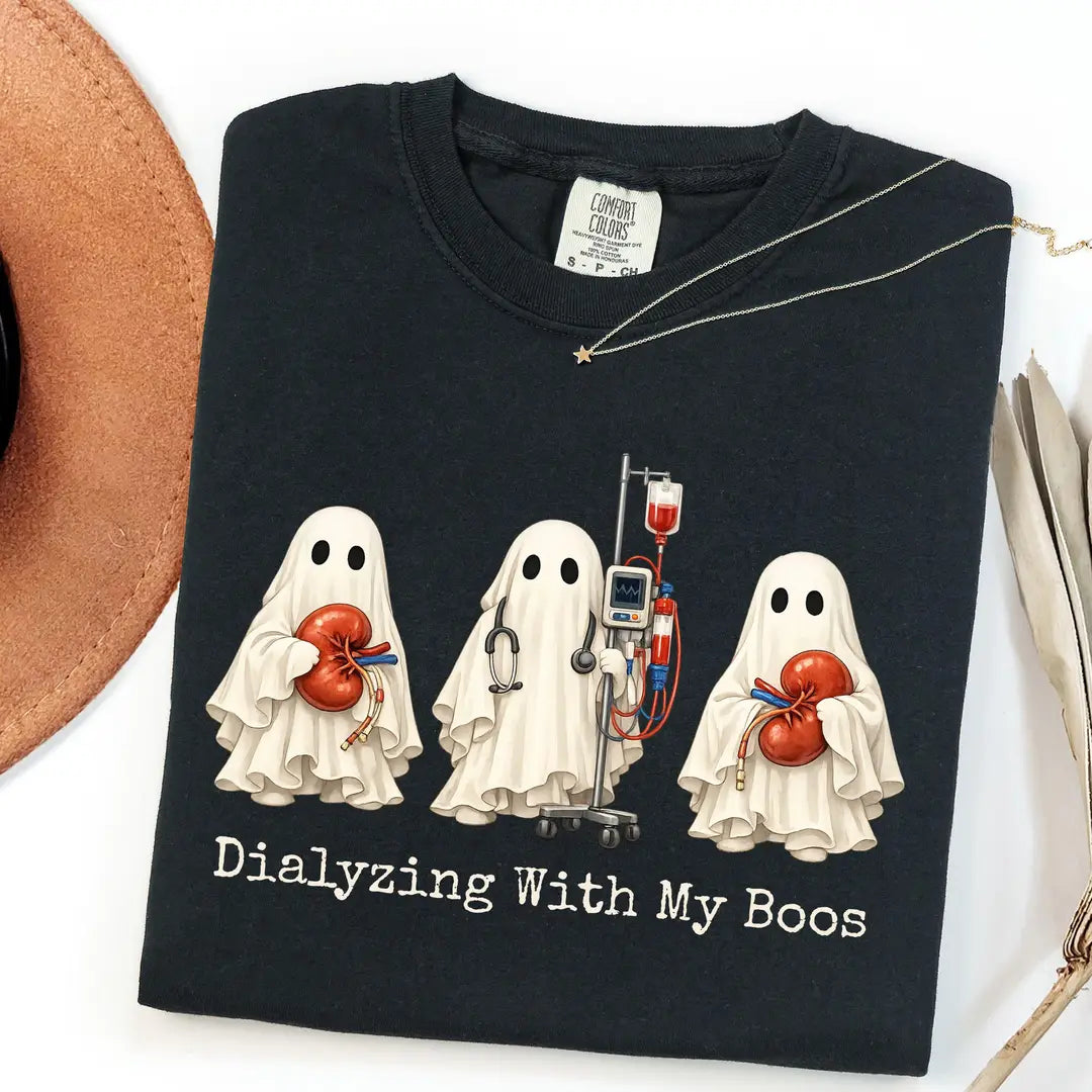 Black CF Comfort Colors 1717 T-shirt with Dialyzing With My Boos design