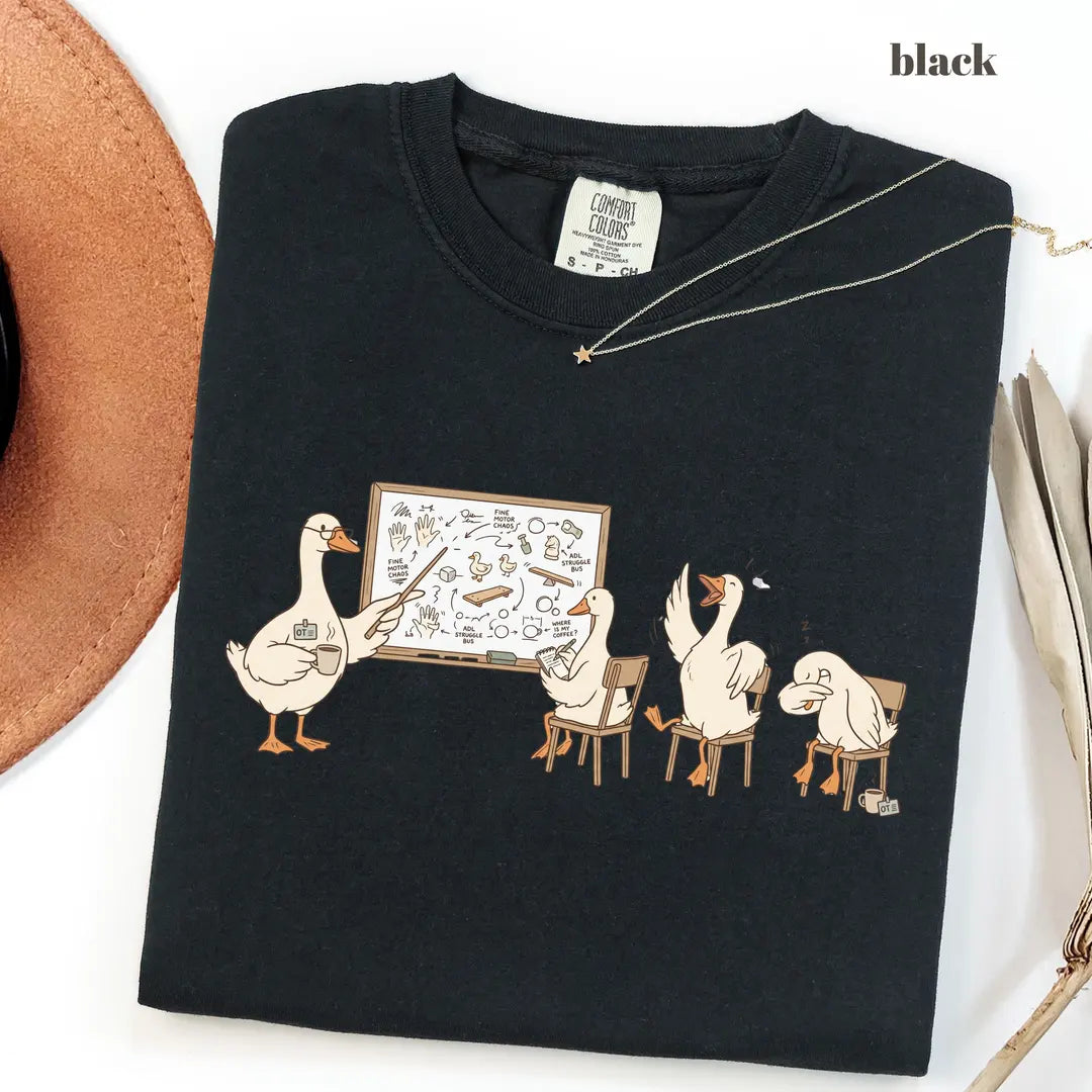 Black CF Comfort Colors 1717 T-shirt with Occupational Therapist design