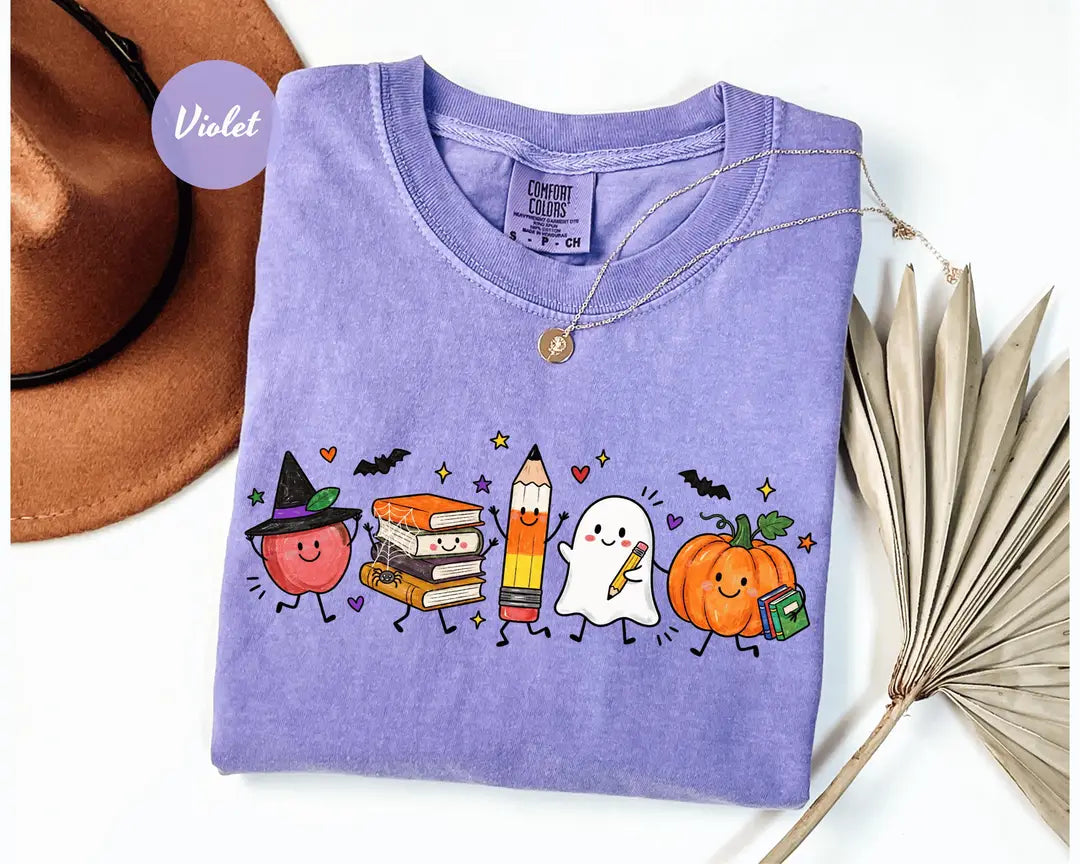 Comfort Colors 1717 T-shirt with Cute Halloween Teacher design