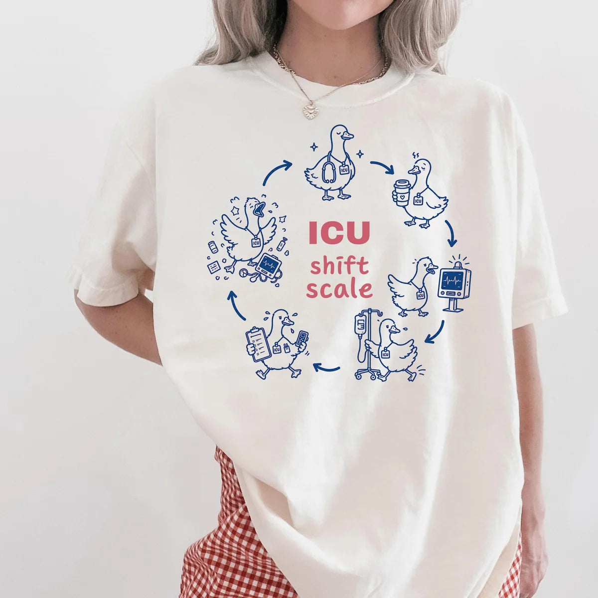 Comfort Colors 1717 T-shirt with ICU Nurse design alternate view