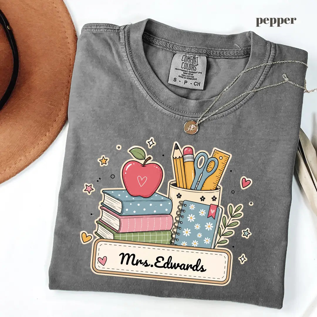 Pepper Comfort Colors 1717 T-shirt with Teacher design