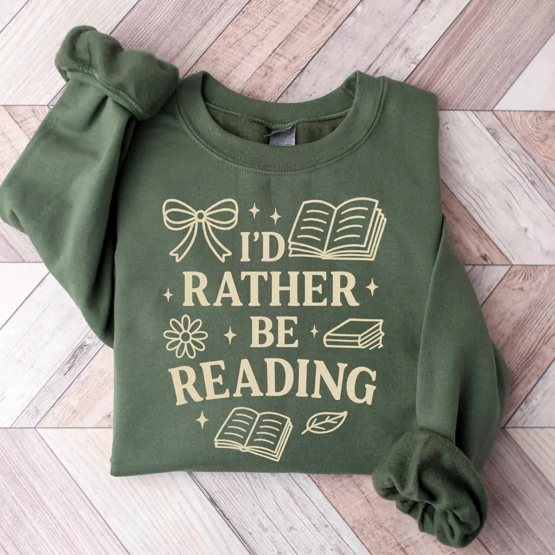 Crewneck sweatshirt with Women’s Reading design, alternate product view.