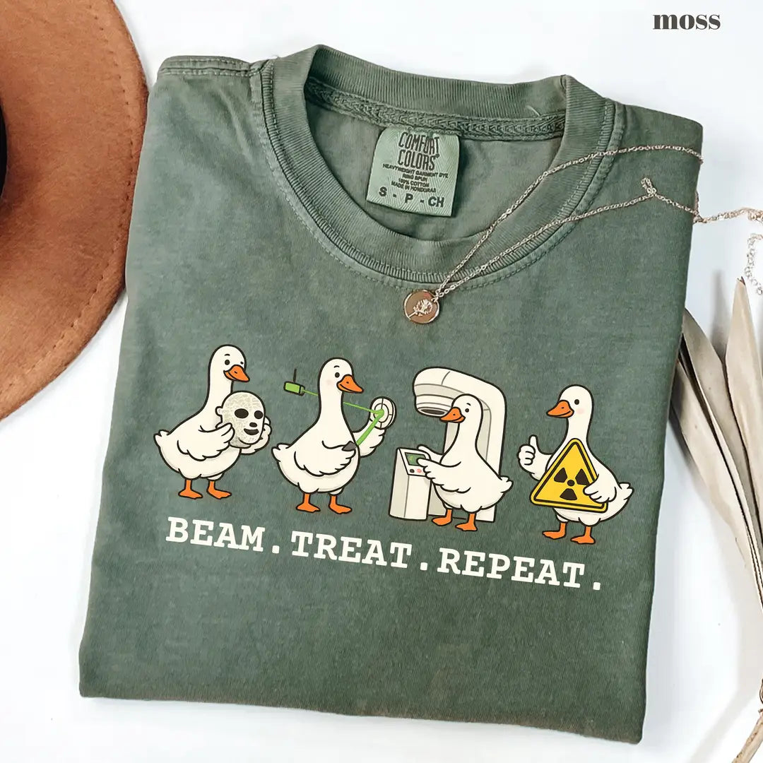 Moss Comfort Colors 1717 T-shirt with Beam Treat Repeat design view 2