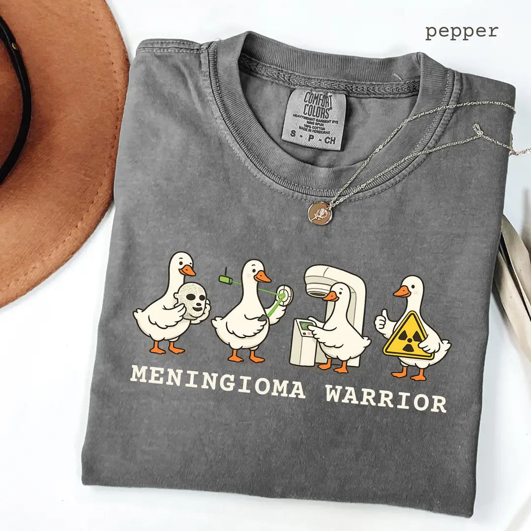 Pepper Comfort Colors 1717 T-shirt with Meningioma Warrior design