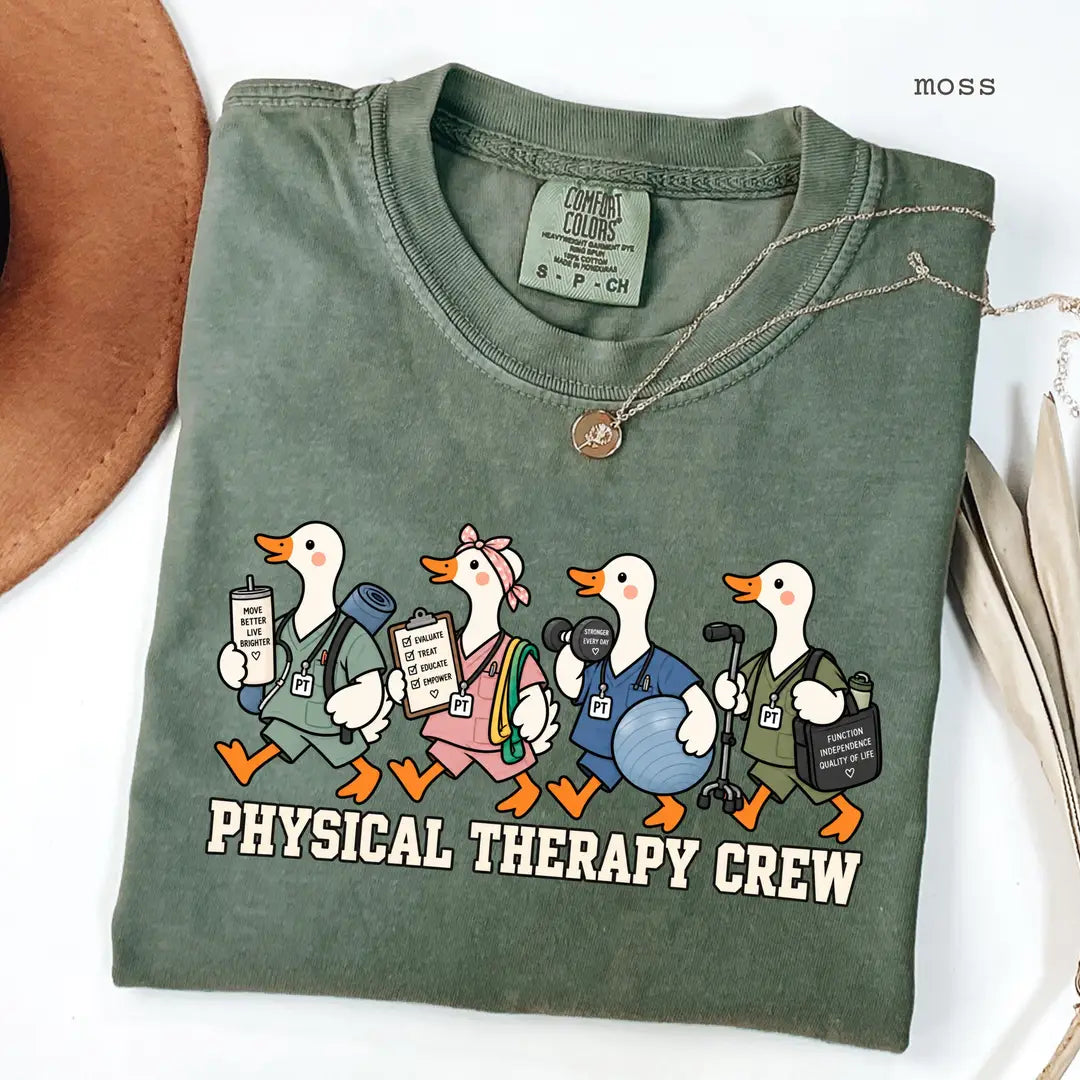 Moss Comfort Colors 1717 T-shirt with Physical Therapy design view 2
