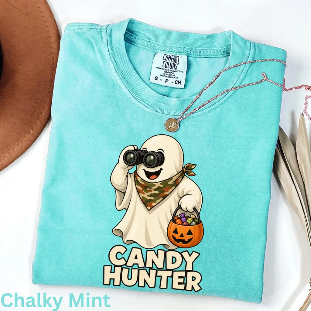 Candy Hunter Camo Halloween Comfort Colors T-Shirt alternate product view.