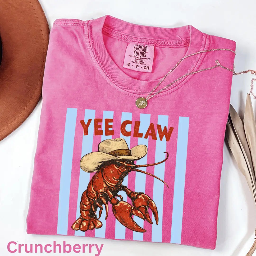 Crunchberry Comfort Colors 1717 T-shirt with Lobster design, alternate product view.