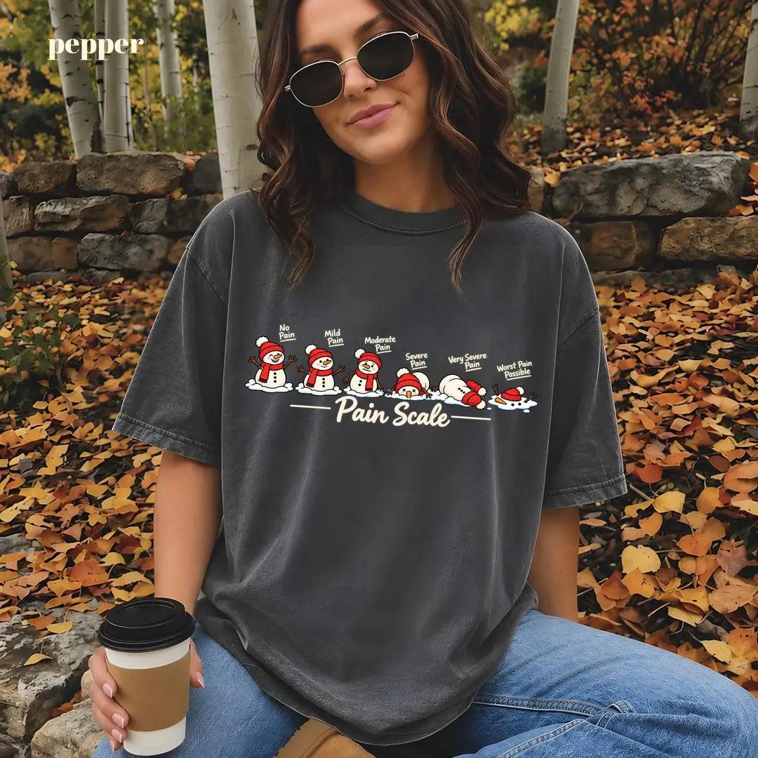 Comfort Colors 1717 T-shirt with Christmas Pain Scale design alternate view