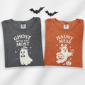 Ghost With the Most & Haunt Mess - Matching Halloween Comfort Colors T-Shirt hero view.