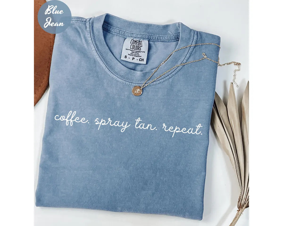 Blue Jean Comfort Colors 1717 T-shirt with Spray Tan Artist design