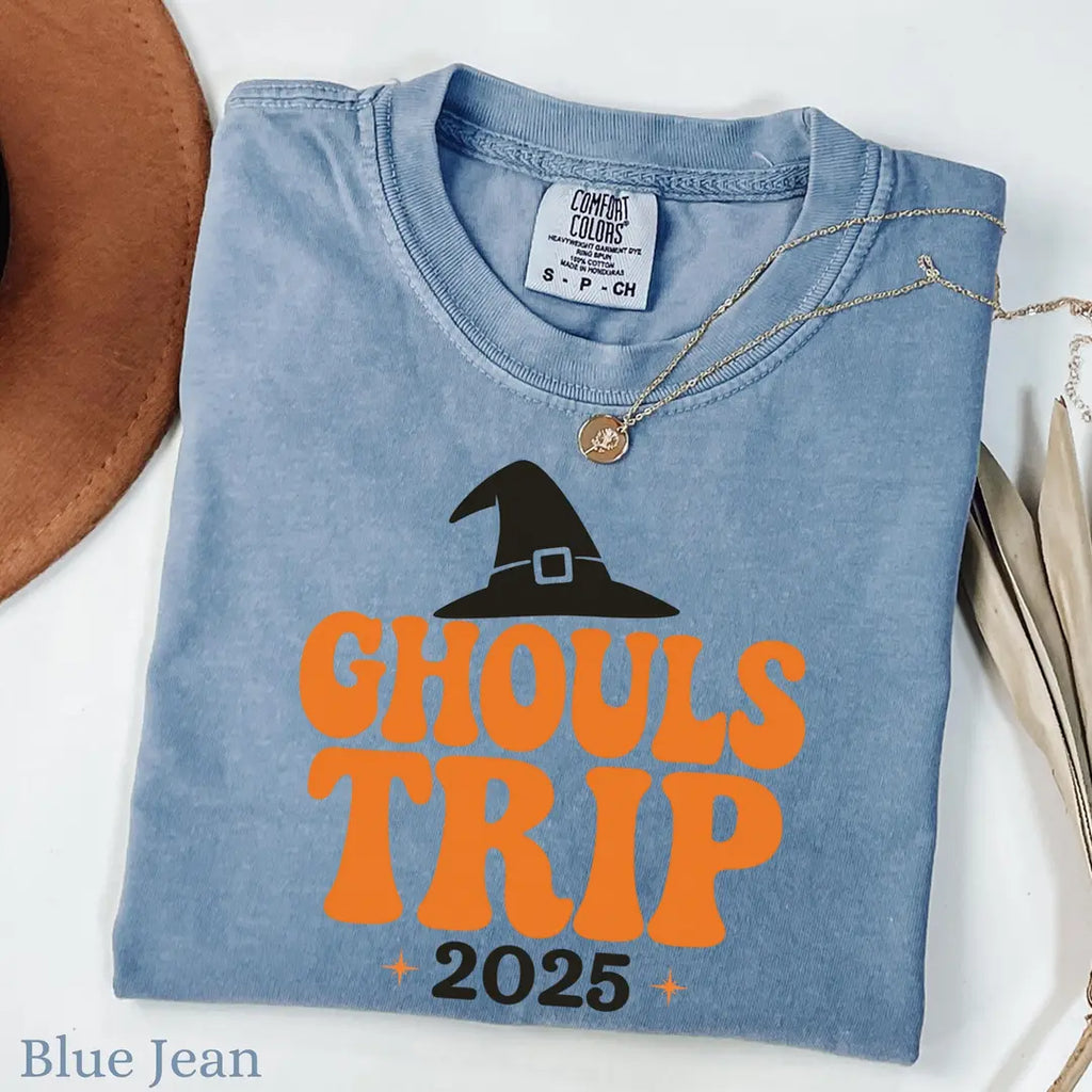 Girls Trip Comfort Colors T-Shirt alternate product view in Blue Jean.