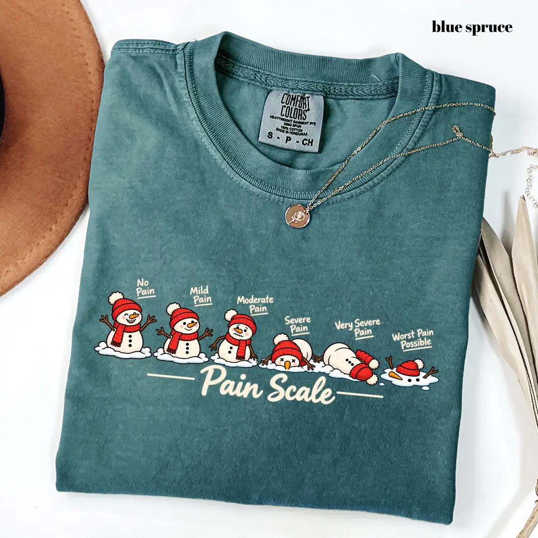 Comfort Colors 1717 T-shirt with Christmas Pain Scale design