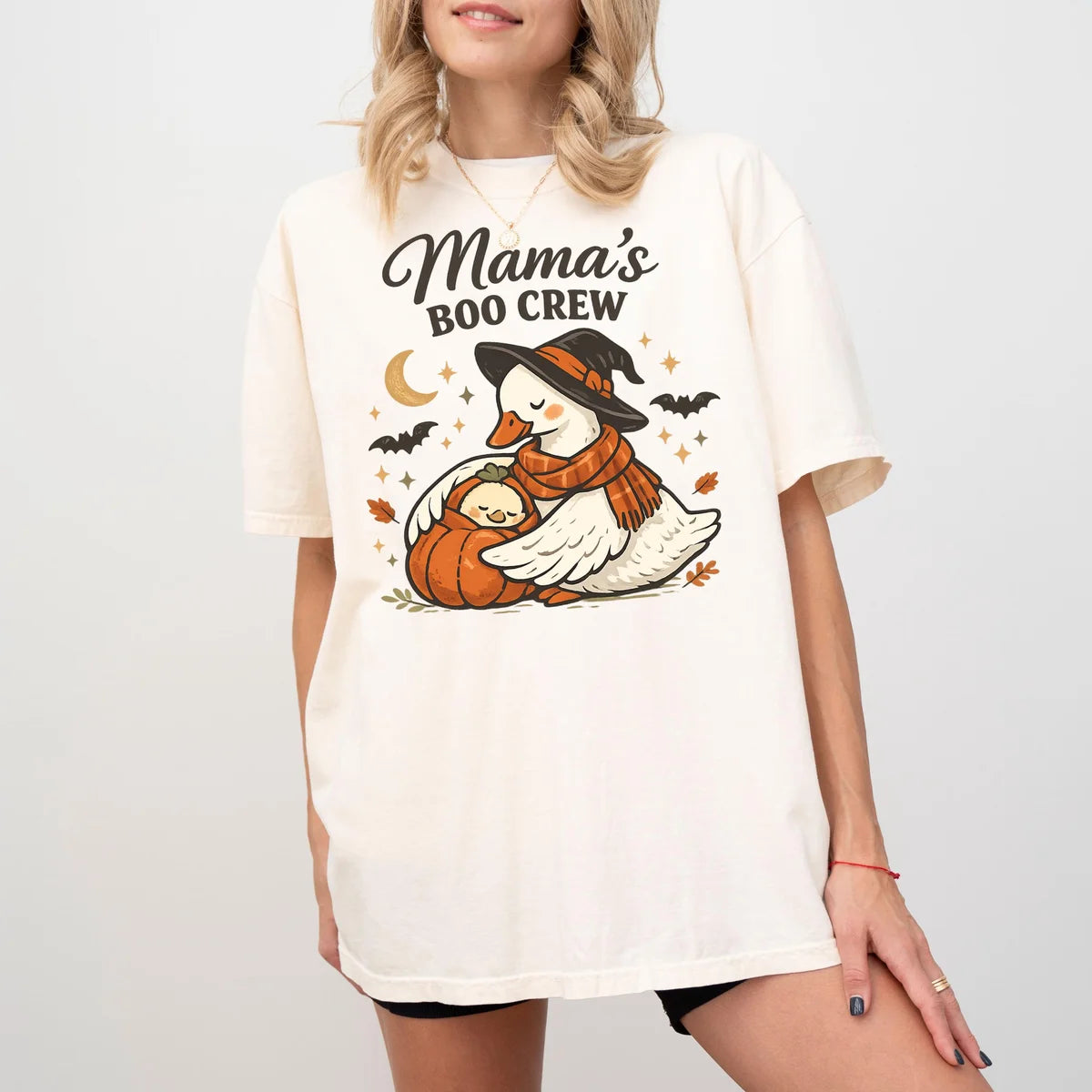Comfort Colors 1717 T-shirt with Halloween Mom design worn by a model