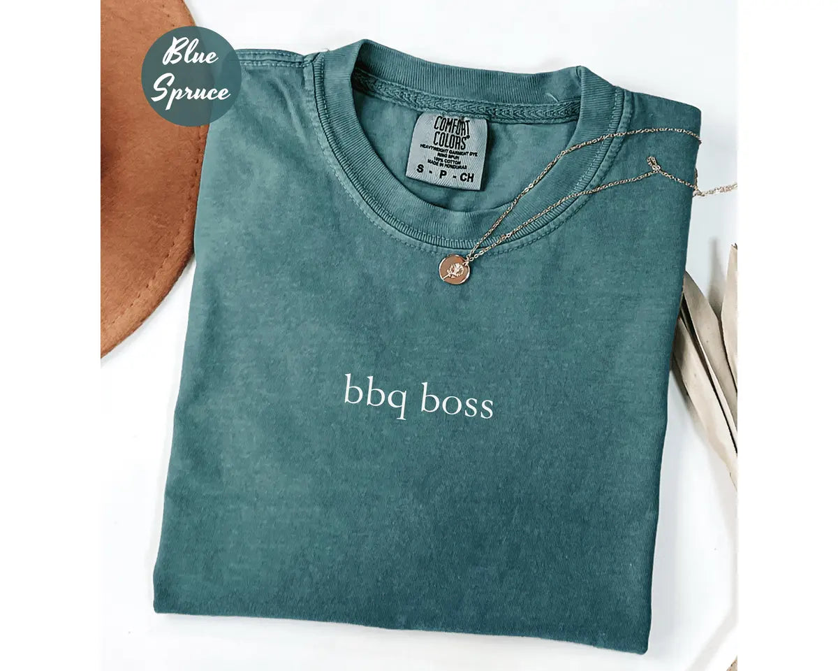 Comfort Colors 1717 T-shirt with BBQ Boss Dad design alternate view view 3