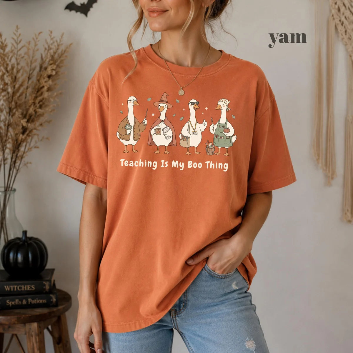 Yam Comfort Colors 1717 T-shirt with Teaching Is My Boo Thing design