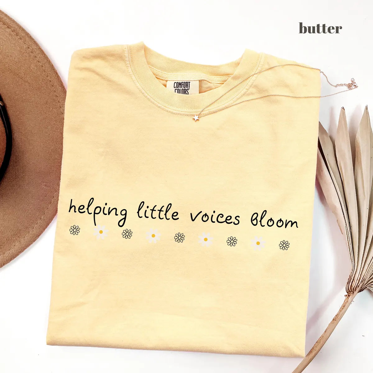 Butter Comfort Colors 1717 T-shirt with Speech Therapy design