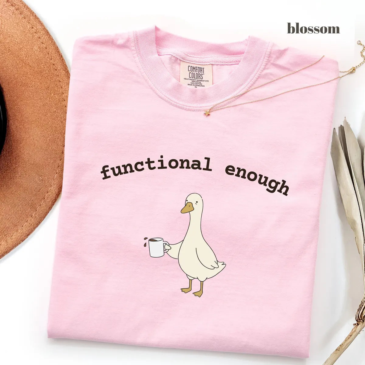 Blossom Comfort Colors 1717 T-shirt with Functional Enough OT design