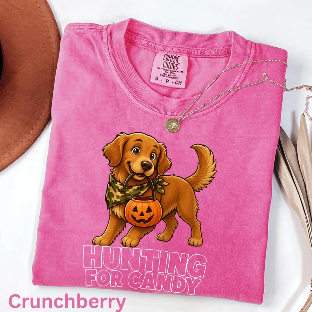 Camo Dog Halloween Comfort Colors T-Shirt alternate product view.