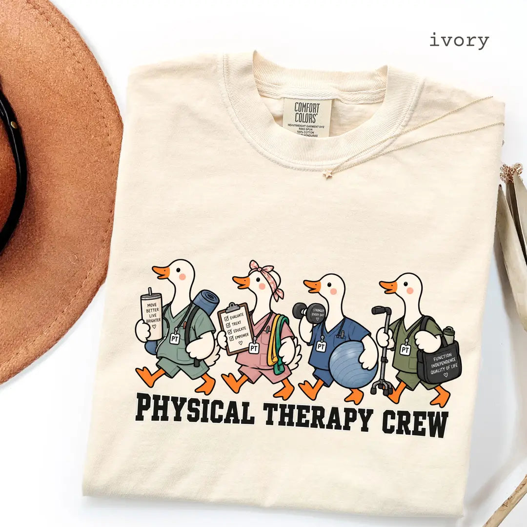 Ivory Comfort Colors 1717 T-shirt with Physical Therapy design