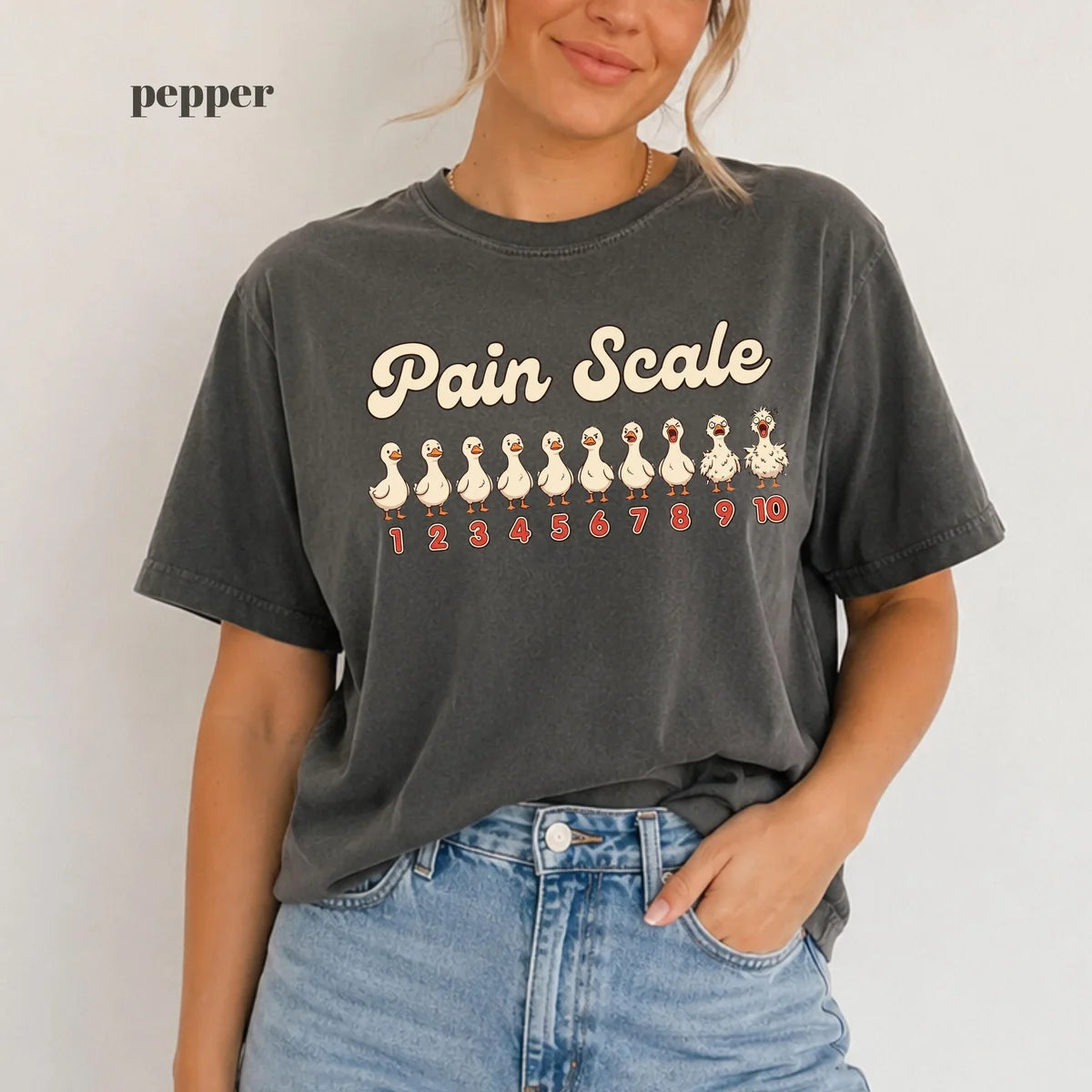 Pepper Comfort Colors 1717 T-shirt with Pain Scale design