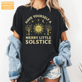 Black Comfort Colors 1717 T-shirt with Winter Solstice design, alternate product view.
