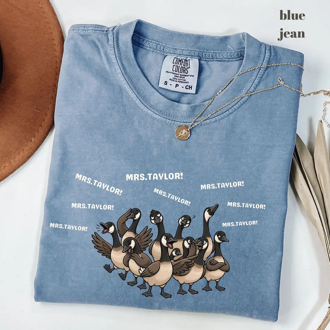 Blue Jean Comfort Colors 1717 T-shirt with Teacher design view 2