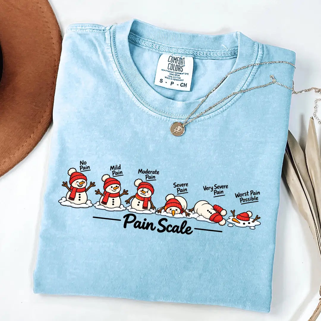 Comfort Colors 1717 T-shirt with Christmas Pain Scale design alternate view view 5