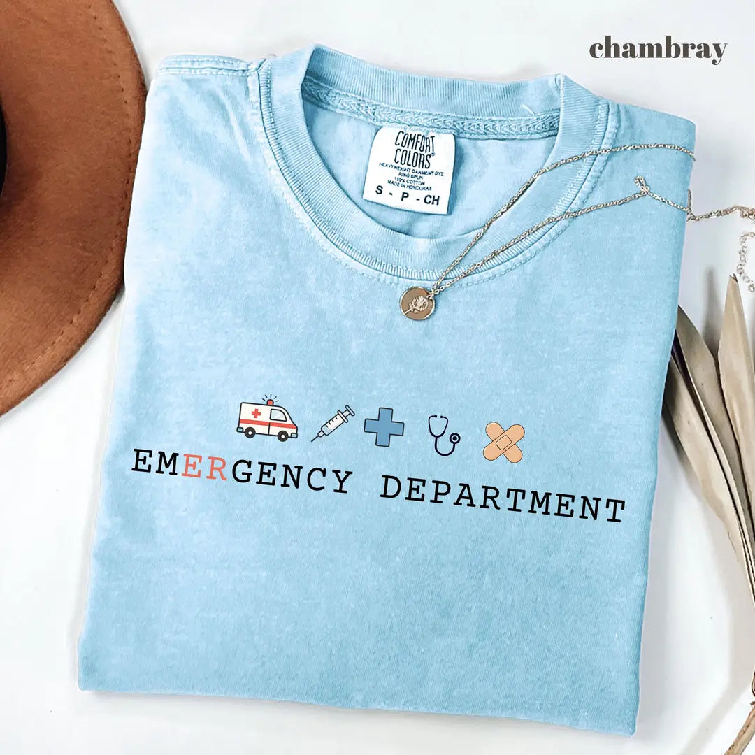 Comfort Colors 1717 T-shirt with Emergency Department design alternate view view 2