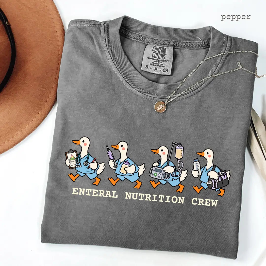 Pepper Comfort Colors 1717 T-shirt with Enteral Nutrition Crew design