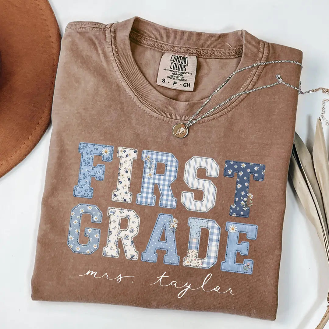 Comfort Colors 1717 T-shirt with First Grade Teacher design alternate view view 2