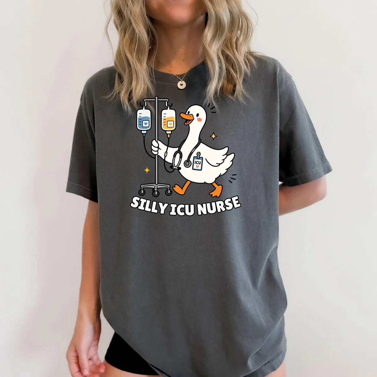 Comfort Colors 1717 T-shirt with Silly ICU Nurse design alternate view