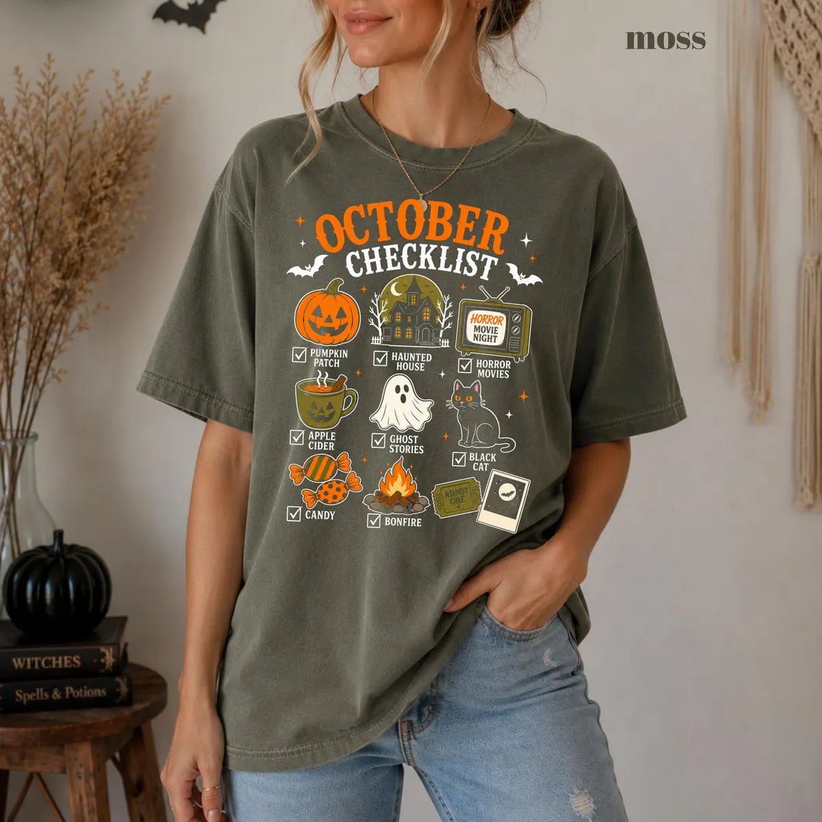 Comfort Colors 1717 T-shirt with October Checklist design alternate view view 3
