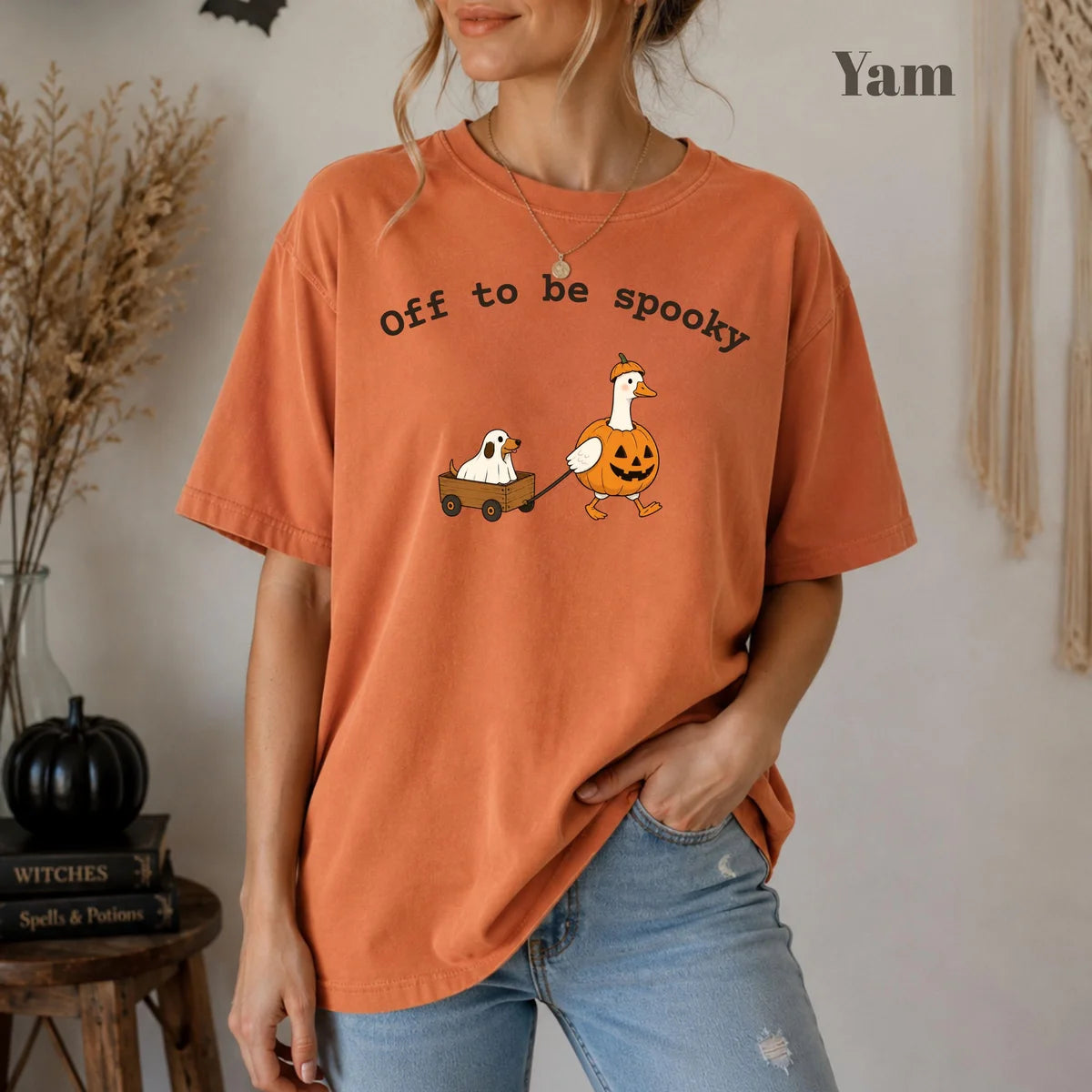 Comfort Colors 1717 T-shirt with Off To Be Spooky design worn by a model