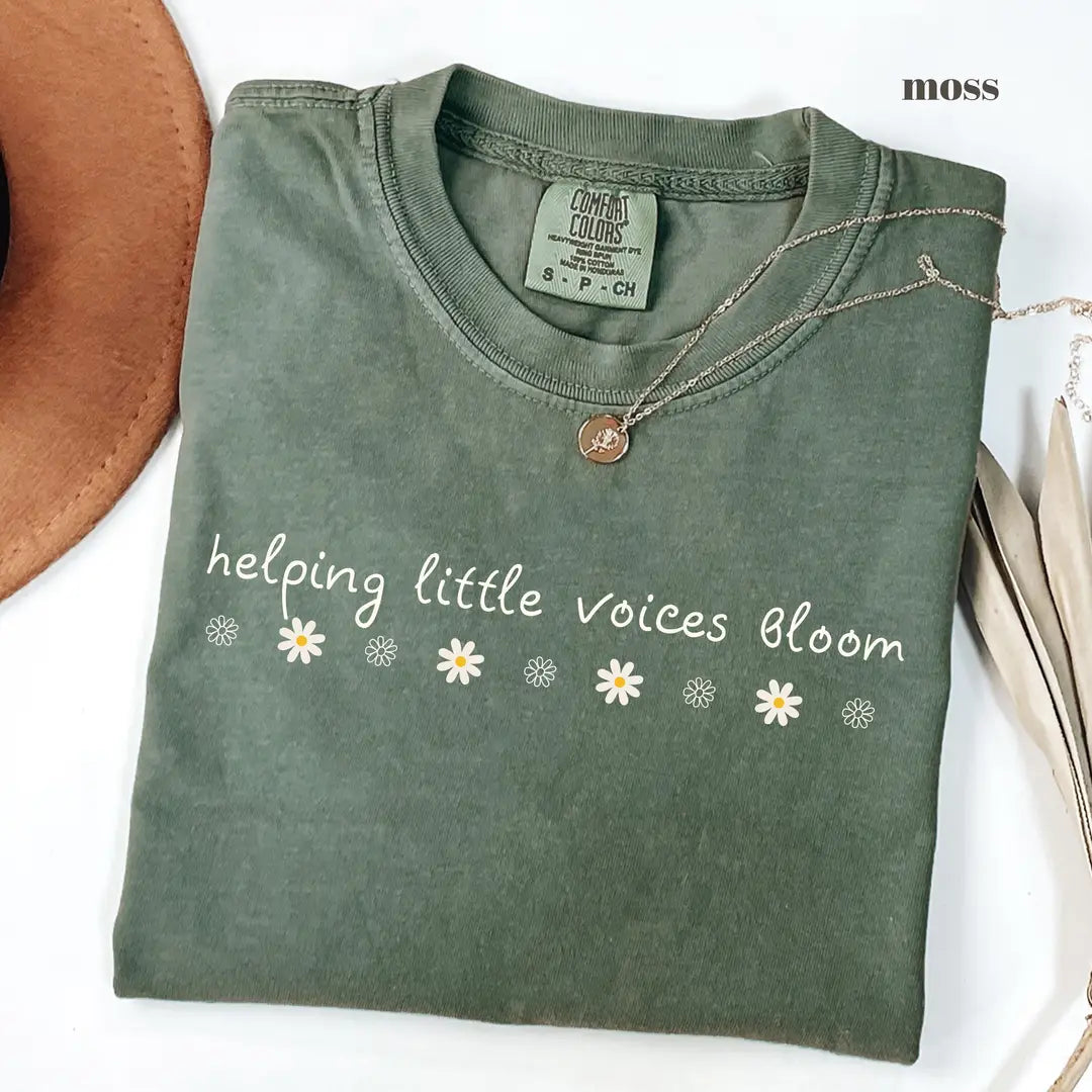 Moss Comfort Colors 1717 T-shirt with Speech Therapy design