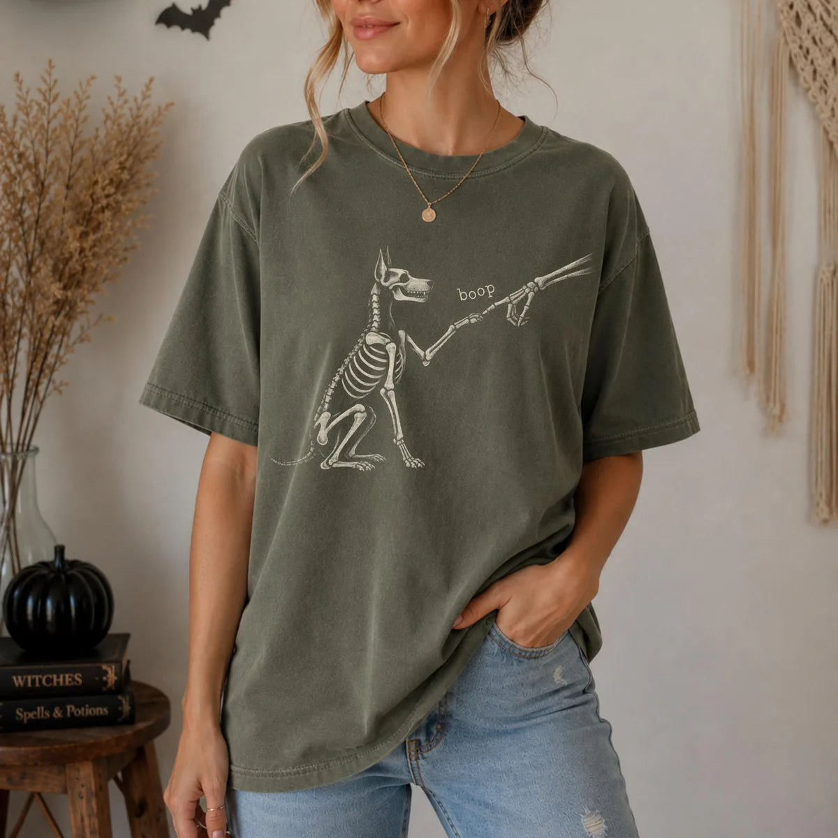 Comfort Colors 1717 T-shirt with Dog Skeleton design alternate view view 2