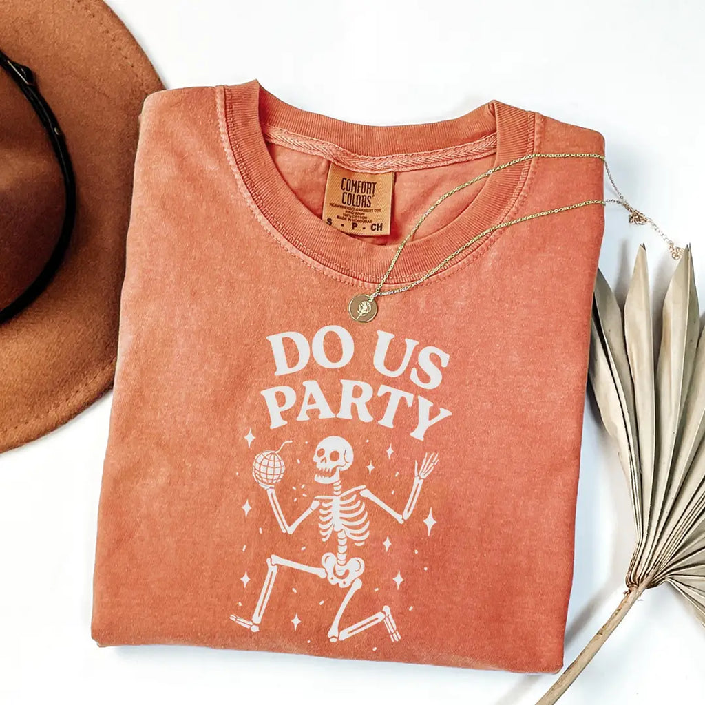 Till Death Do Us Party - Matching Skeleton Comfort Colors T-Shirt alternate product view in Yam.