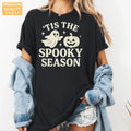 'Tis the Spooky Season - Ghost Pumpkin Comfort Colors T-Shirt alternate product view in Black.