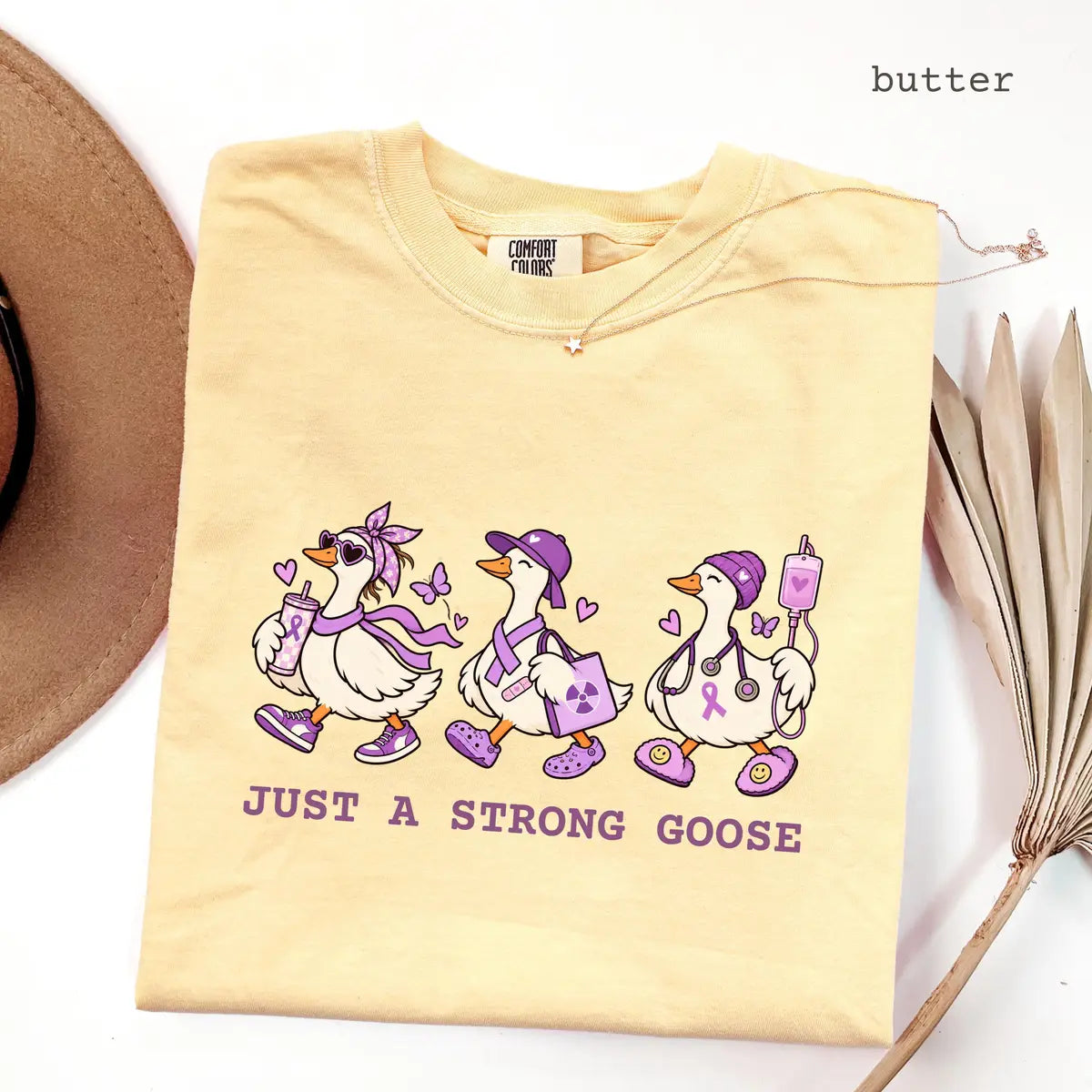 Butter Comfort Colors 1717 T-shirt with Breast Cancer Nurse design