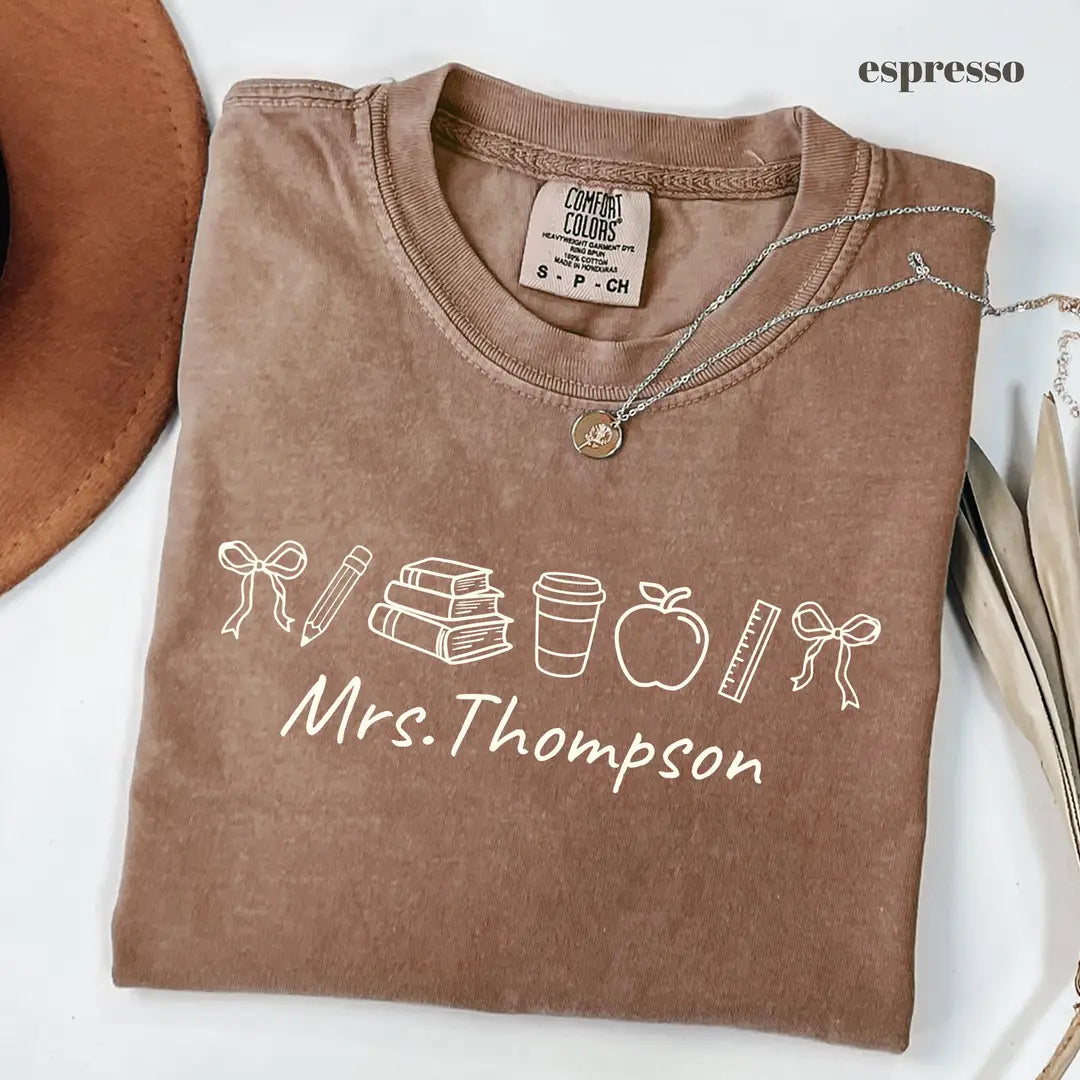 Espresso Comfort Colors 1717 T-shirt with Teacher design