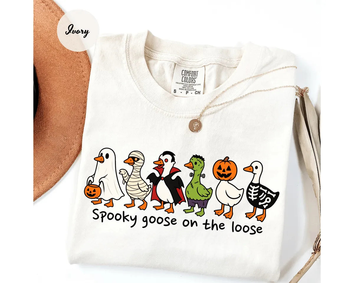 Comfort Colors 1717 T-shirt with Just a Spooky Goose design alternate view view 5