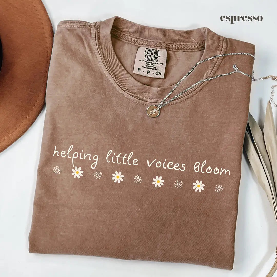 Espresso Comfort Colors 1717 T-shirt with Speech Therapy design