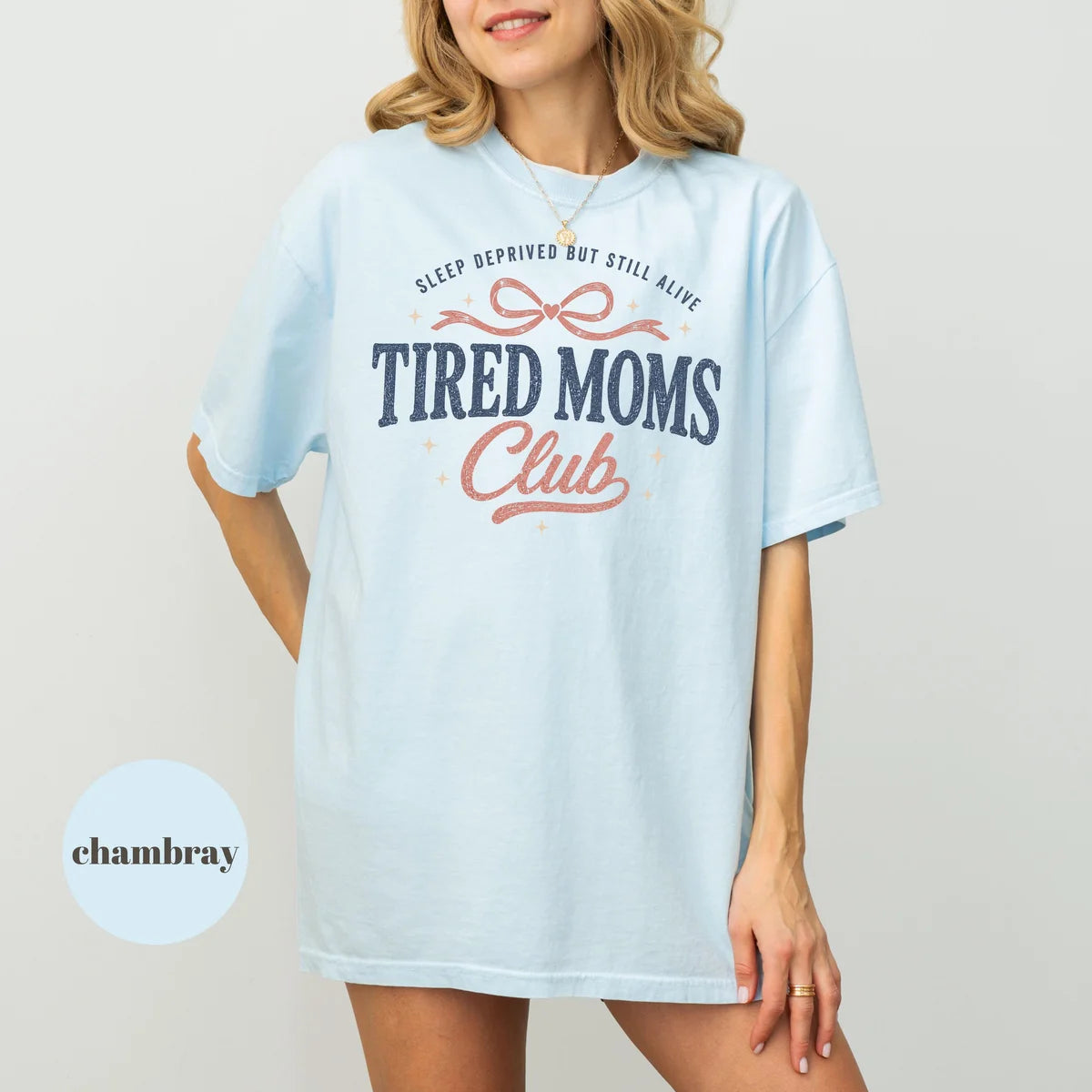 Comfort Colors 1717 T-shirt with Tired Moms Club design alternate view view 3