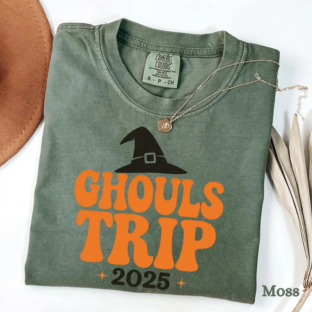 Girls Trip Comfort Colors T-Shirt alternate product view in Moss.