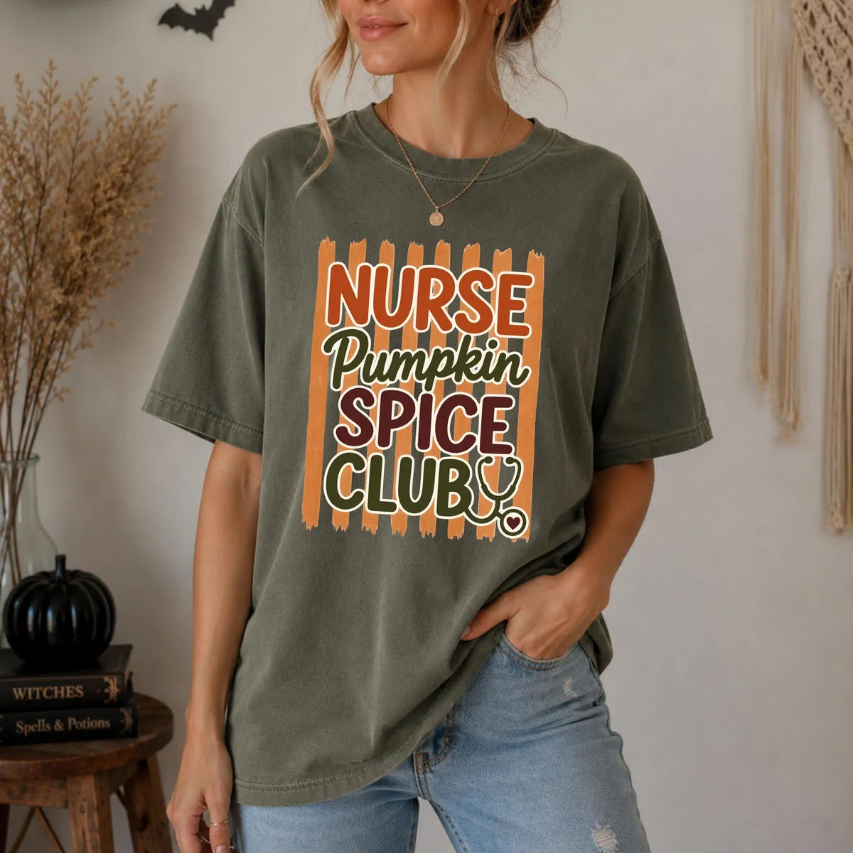 Comfort Colors 1717 T-shirt with Nurse Pumpkin Spice design alternate view view 4