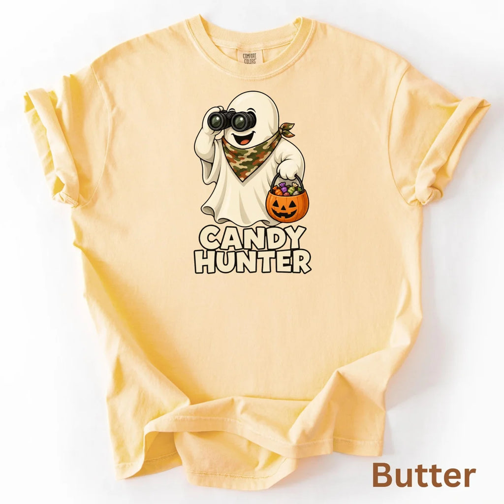 Candy Hunter Camo Halloween Comfort Colors T-Shirt alternate product view.