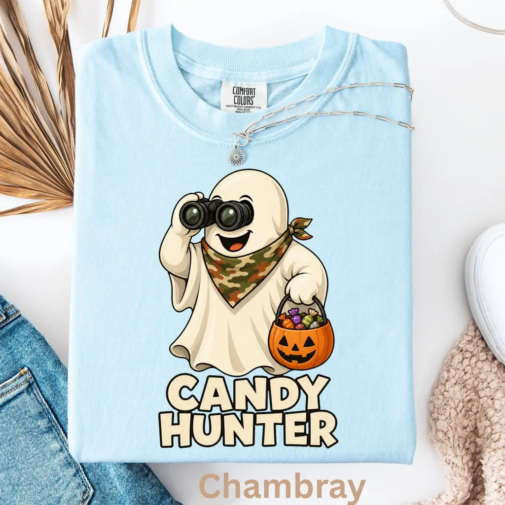 Candy Hunter Camo Halloween Comfort Colors T-Shirt alternate product view.